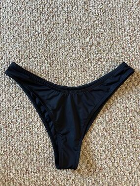 Tan + Lines Women's Black Bikini Bottom - Classic V-Cut Swim Brief